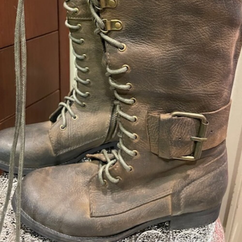 Jeffrey Campbell Ibiza Tall Lace Up Leather Boot 8 - Picture 5 of 6